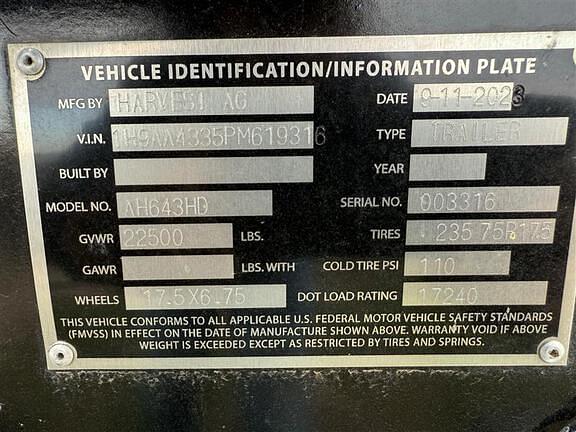 Image of Harvest Ag  AH643HD equipment image 4