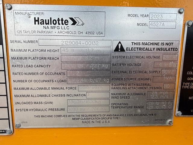 Image of Haulotte 4527A equipment image 4