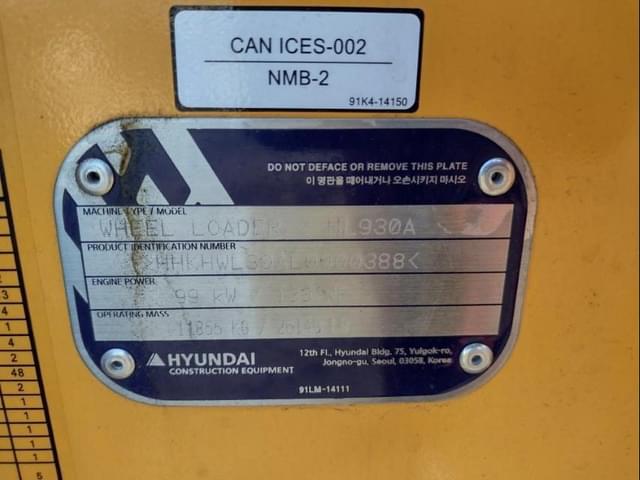 Image of Hyundai HL930A equipment image 4