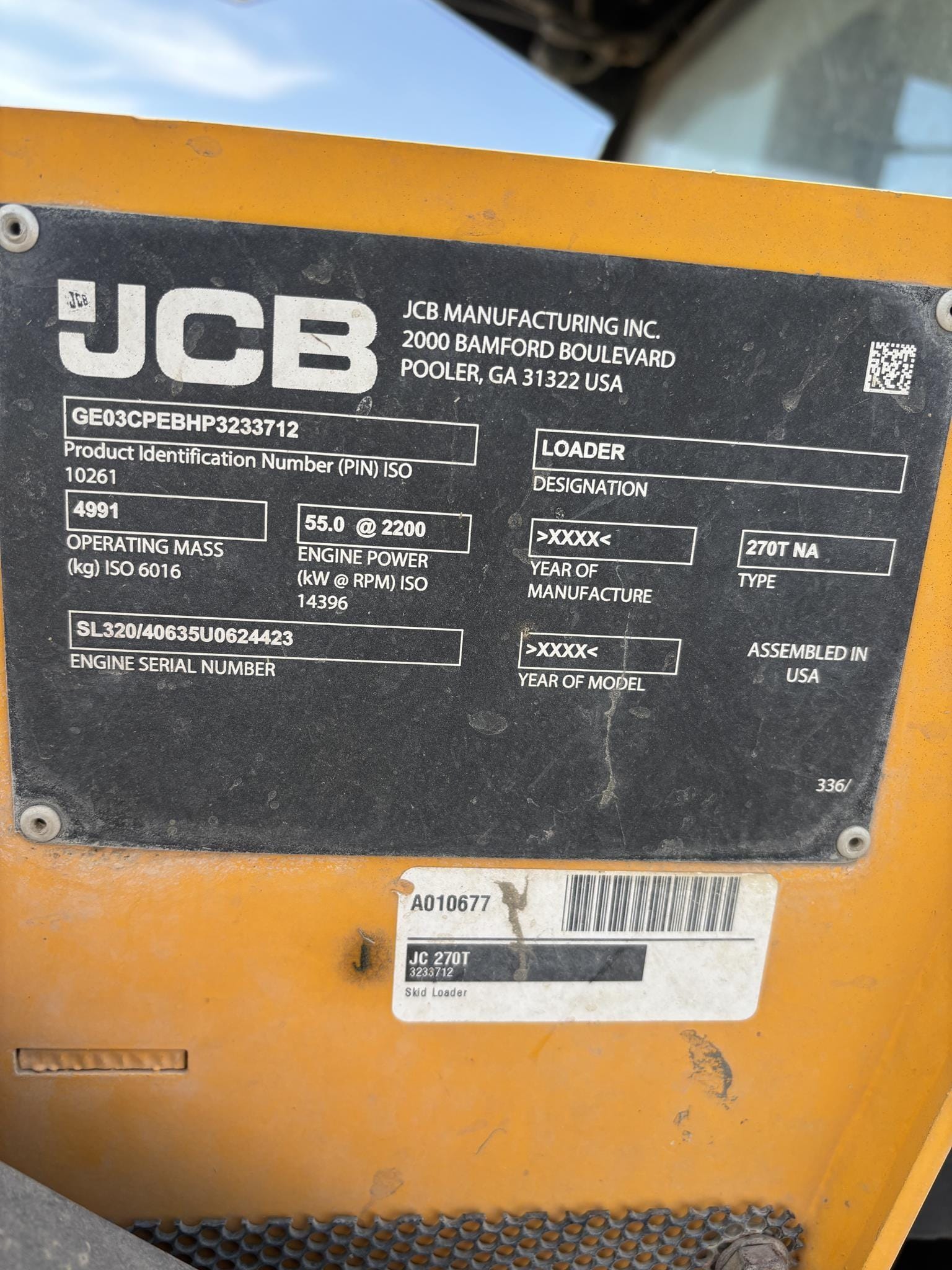 2023 JCB 270T Equipment Image0