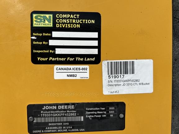 Image of John Deere 331G equipment image 3