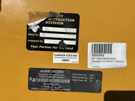 Image of John Deere 331G equipment image 4