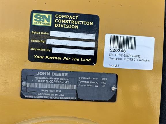 Image of John Deere 331G equipment image 4