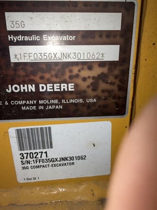 Image of John Deere 35G equipment image 1