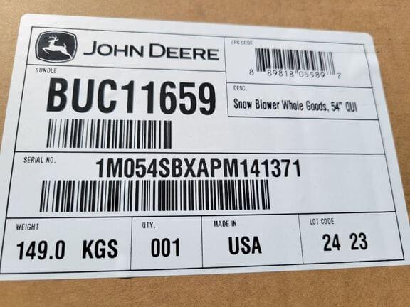 Image of John Deere 54" Snow Blower Image 1