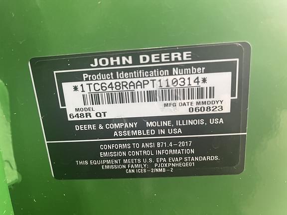 Image of John Deere 648R equipment image 3