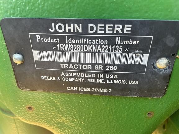 Image of John Deere 8R 280 equipment image 1