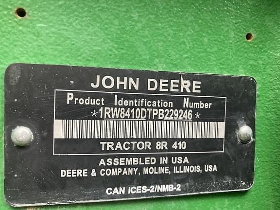 Image of John Deere 8R 410 equipment image 1