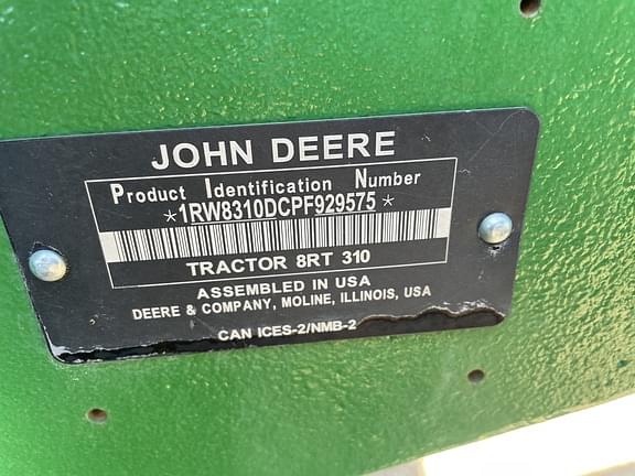 Image of John Deere 8RT 310 equipment image 2