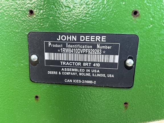 Image of John Deere 8RT 410 equipment image 4