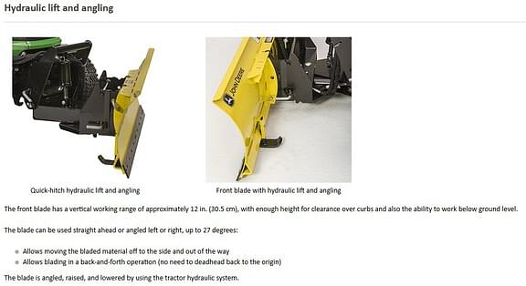 Image of John Deere 60" Front Blade equipment image 1