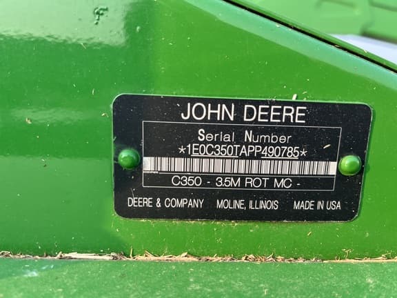 Image of John Deere C350 equipment image 4