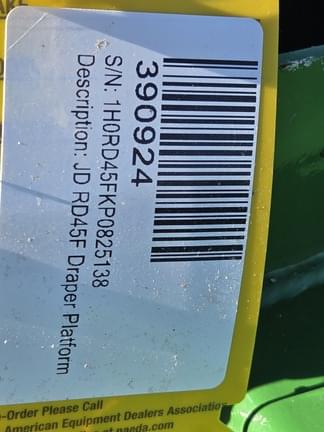 Image of John Deere RD45F equipment image 2