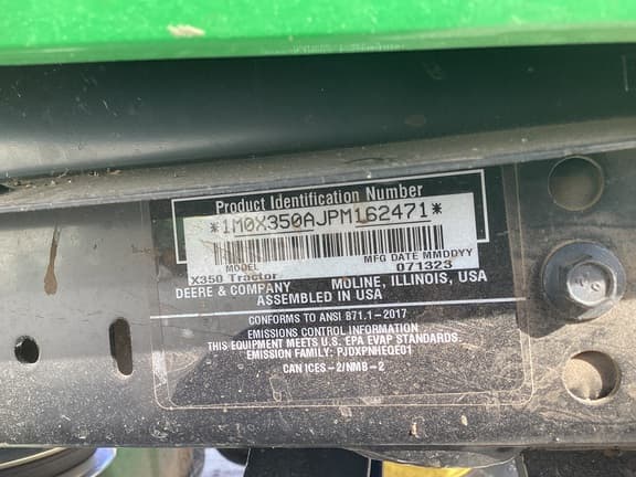 Image of John Deere X350 equipment image 1