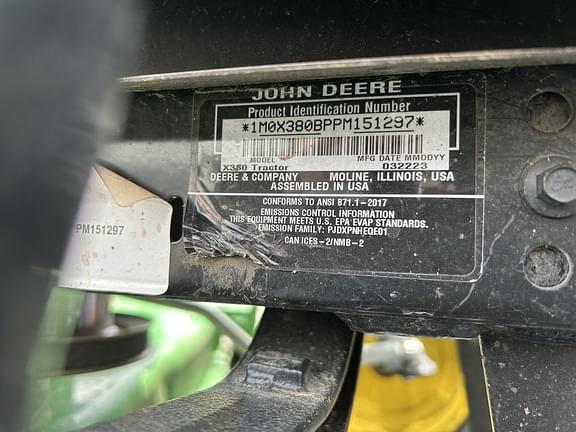 Image of John Deere X380 Image 1
