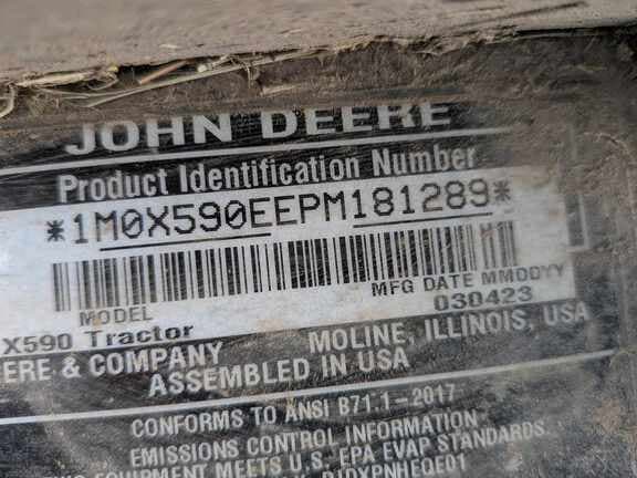 Image of John Deere X590 equipment image 4