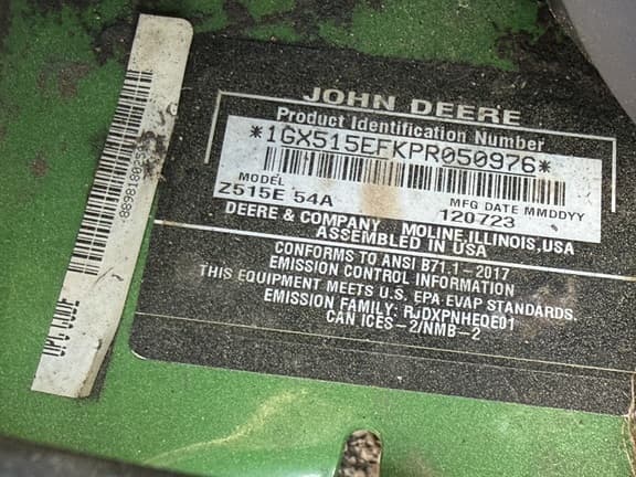 Image of John Deere Z515E equipment image 1