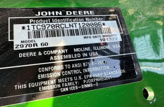 Image of John Deere Z970R equipment image 4