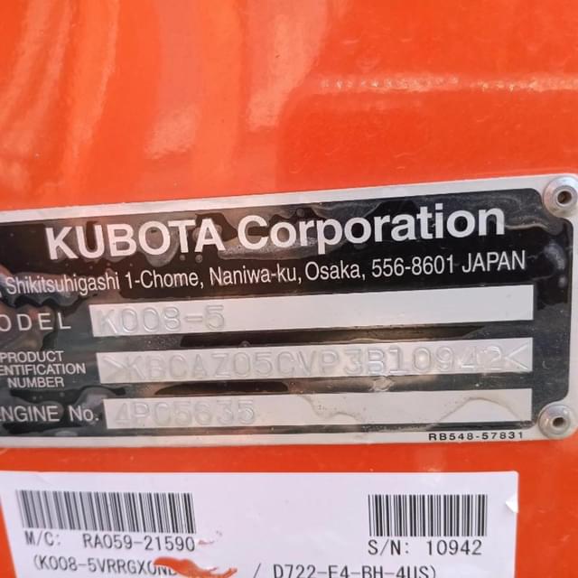 Image of Kubota K008-5 equipment image 4