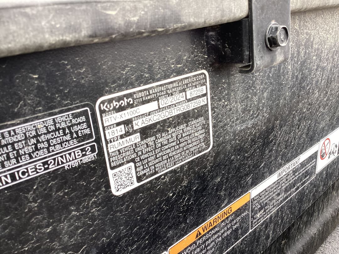 Image of Kubota RTV-X1100C Image 1