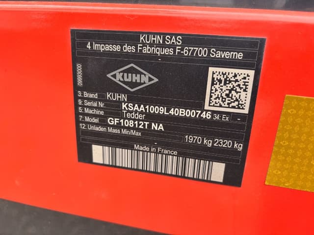 Image of Kuhn GF10812T equipment image 1