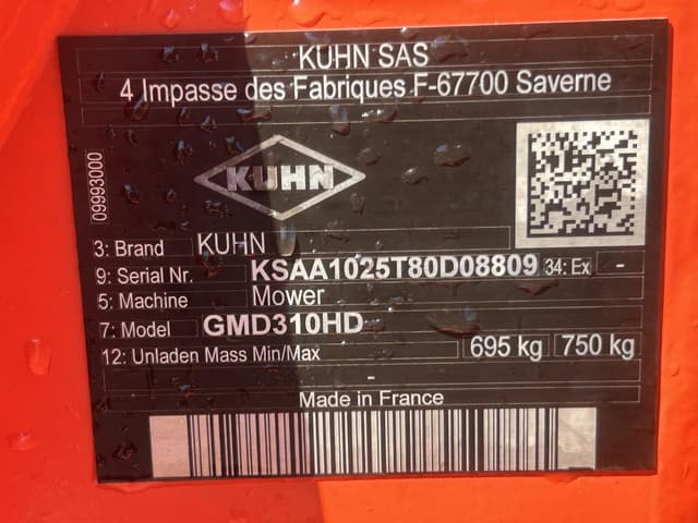 Image of Kuhn GMD310HD equipment image 3