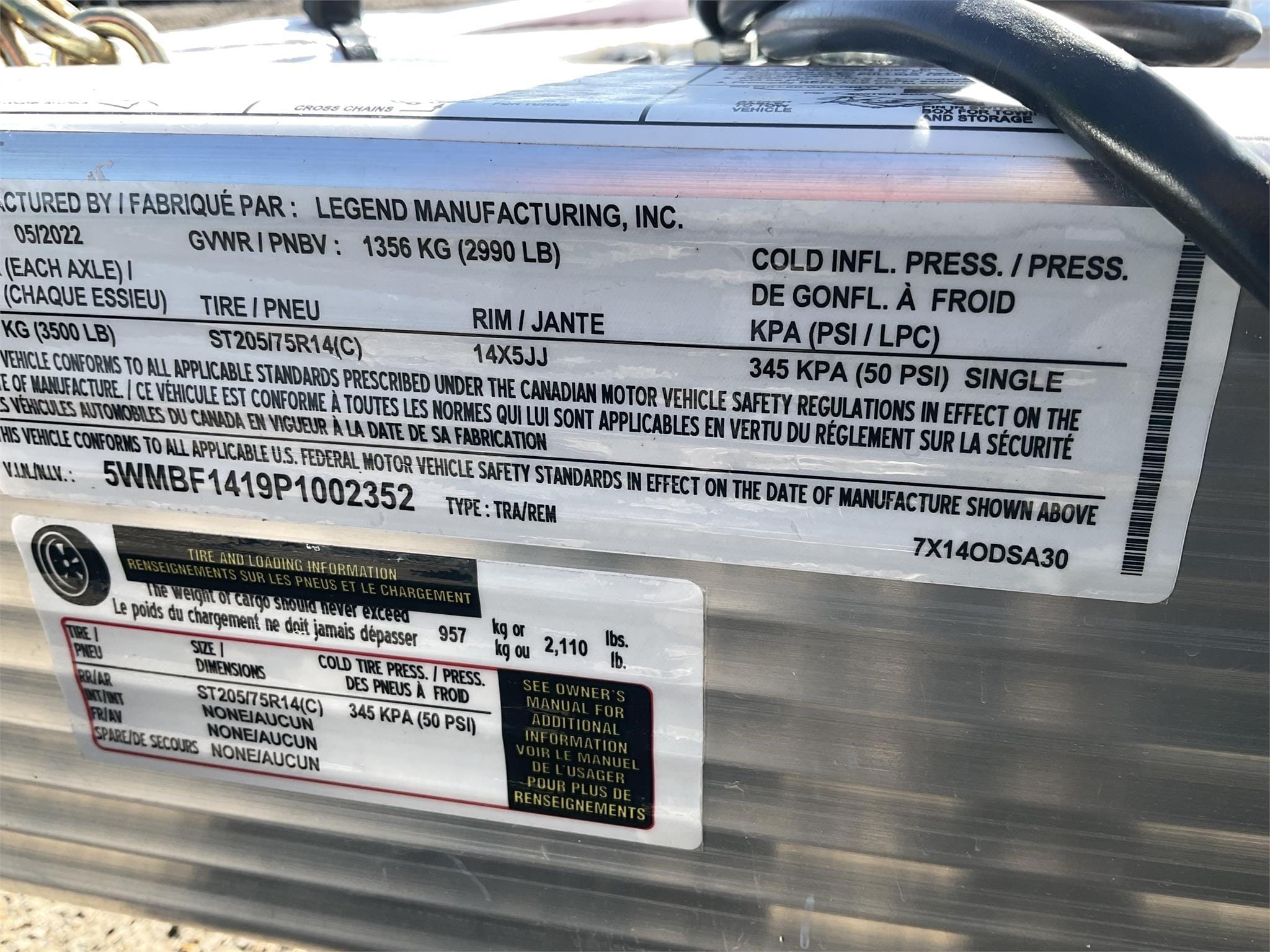2023 Legend 7X14ODSA30 Equipment Image0
