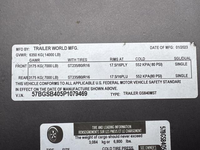 Image of Trailer World GS840MST equipment image 4