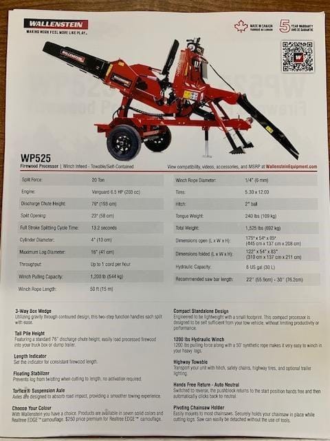 2023 Wallenstein WP525 Equipment Image0