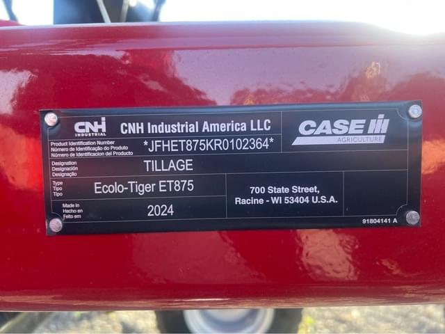 Image of Case IH Ecolo-Tiger 875 equipment image 2
