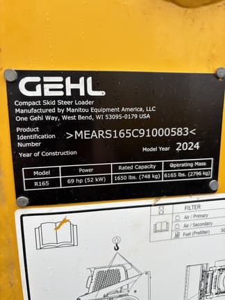 Image of Gehl R165 equipment image 1