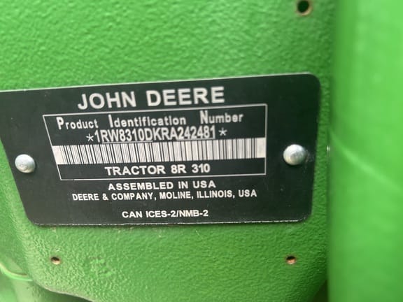 2024 John Deere 8R 310 Equipment Image0