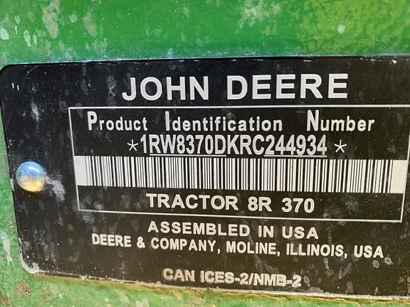 Image of John Deere 8R 370 equipment image 4