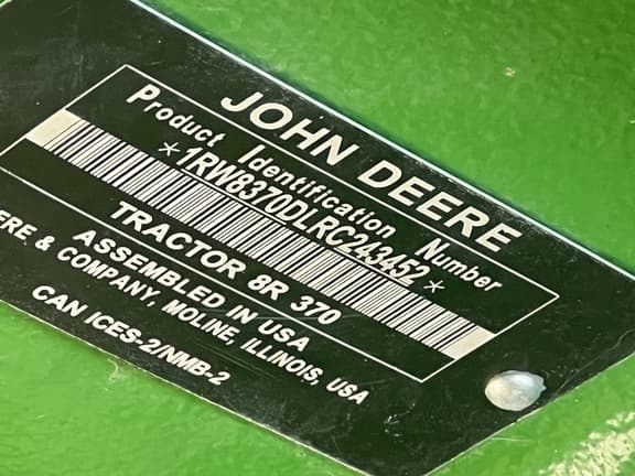 Image of John Deere 8R 370 equipment image 3