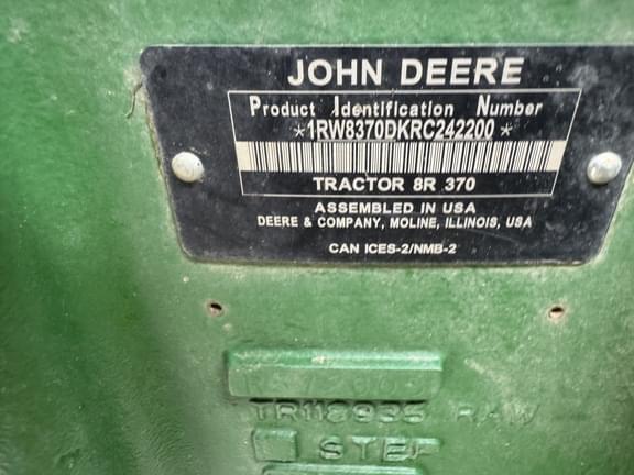 Image of John Deere 8R 370 equipment image 1