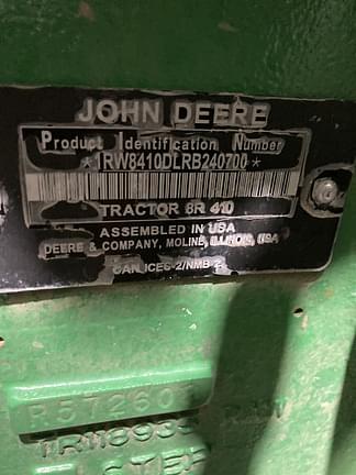 Image of John Deere 8R 410 equipment image 2