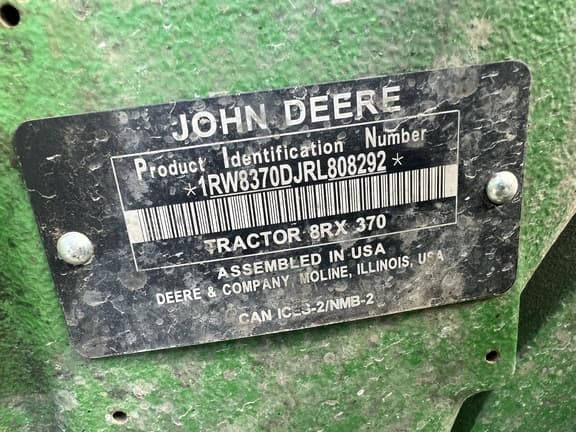 Image of John Deere 8RX 370 equipment image 2