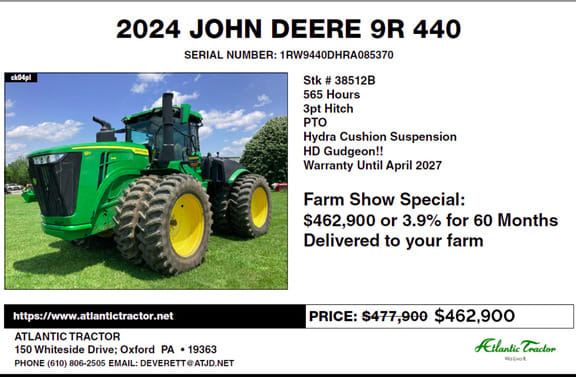2024 John Deere 9R 440 Equipment Image0