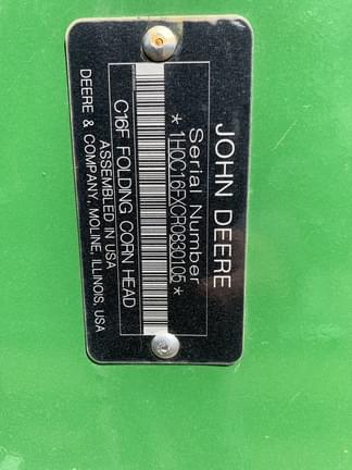 Image of John Deere C16F equipment image 1