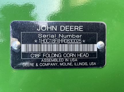 Image of John Deere C18F equipment image 1