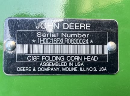 Image of John Deere C18F equipment image 1