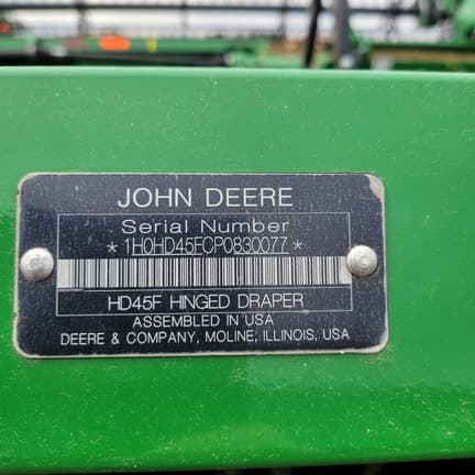 Image of John Deere HD45F equipment image 2