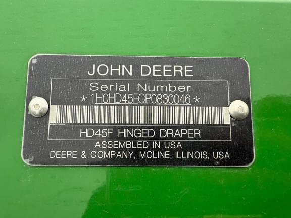 Image of John Deere HD45F equipment image 4