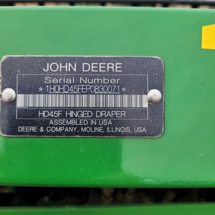 Image of John Deere HD45F equipment image 4