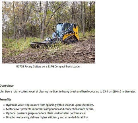 Image of John Deere RC72B Image 1