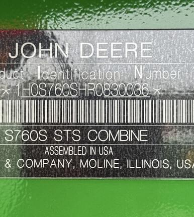 Image of John Deere S760 equipment image 4