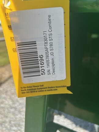 Image of John Deere S780 equipment image 4