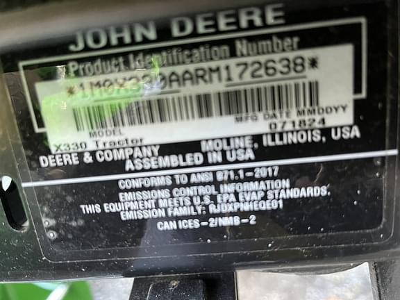 Image of John Deere X330 equipment image 2