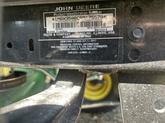 Image of John Deere X350 equipment image 1