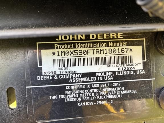 Image of John Deere X590 equipment image 4